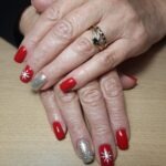 Gainage ongles naturels vsp rouge argent Saint Victoret Marignane